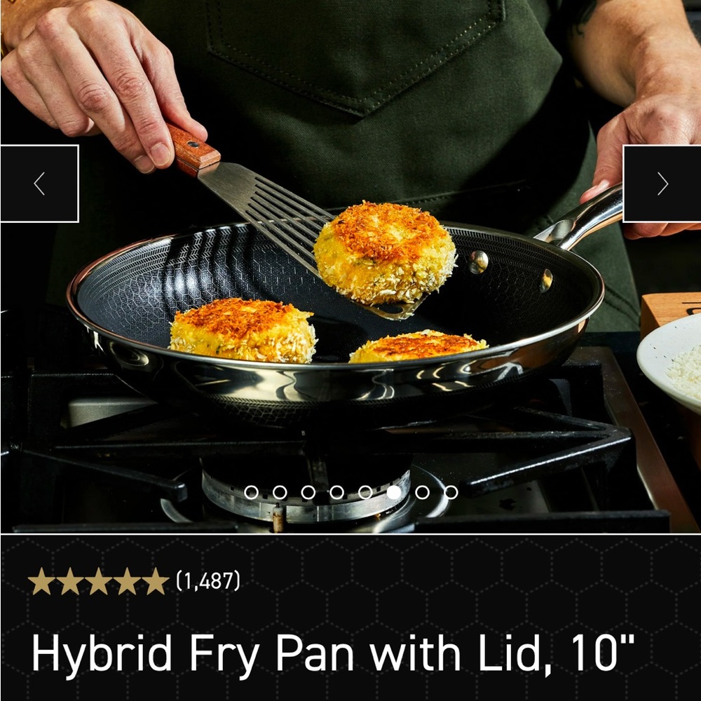 Hexclad Hybrid Fry Pan with Lid, 10"